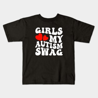 Girls Love My Autism Swag Funny Autistic Kids T-Shirt